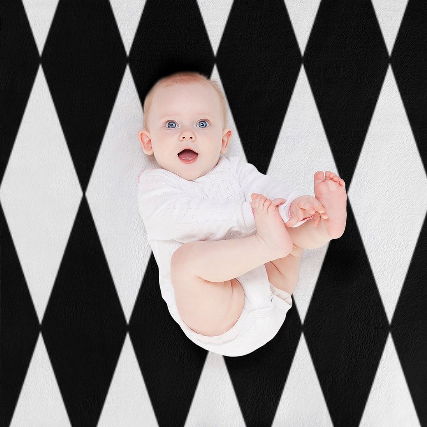 Black White Harlequin Throw Blanket