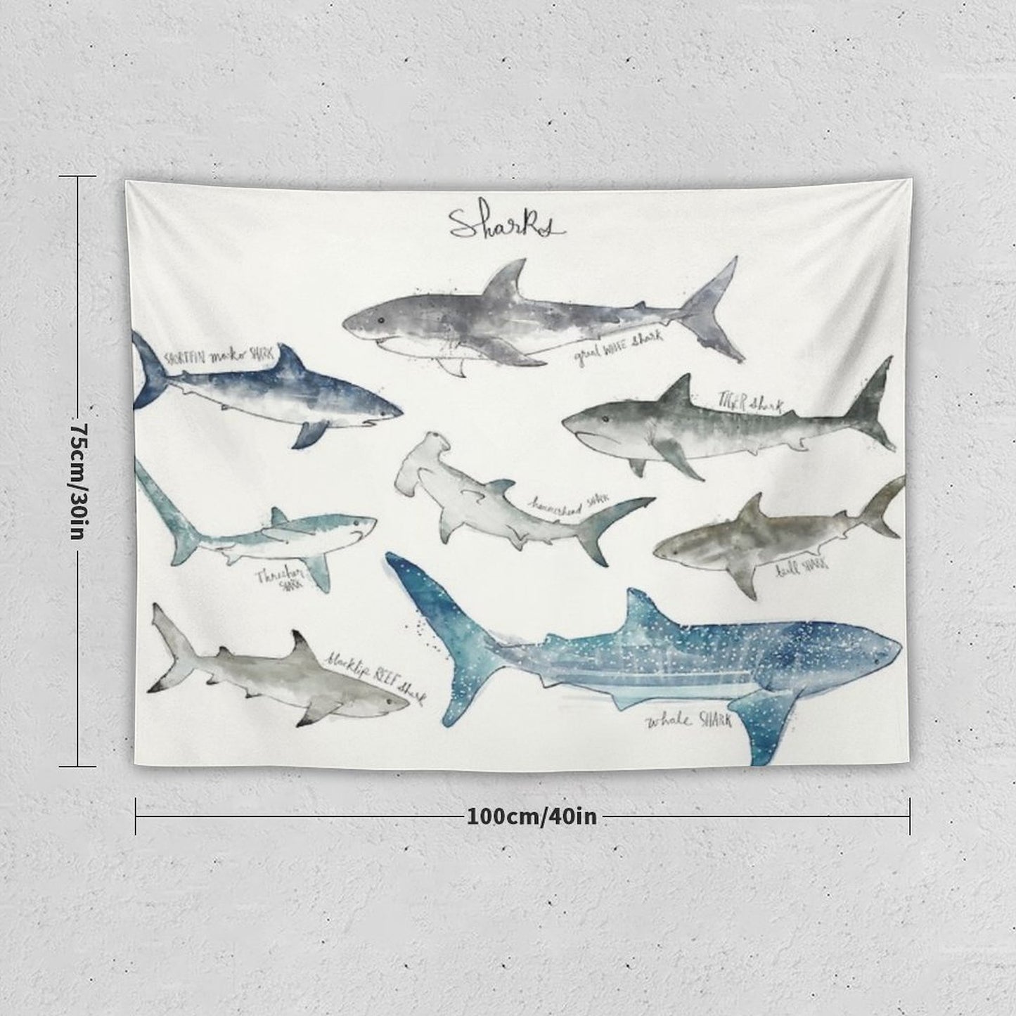Sharks - Landscape Format Tapestry