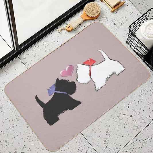 Westie Dog And Scotty Dog Art Bath Mat