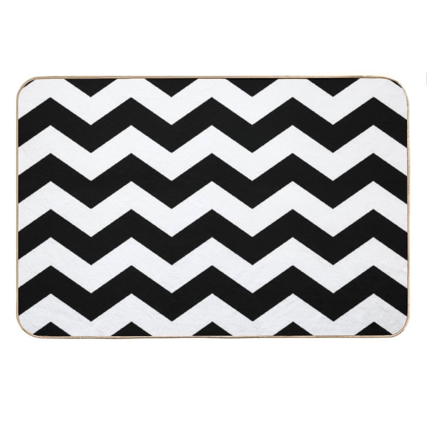 Black And White Zigzag Chevron Bath Mat