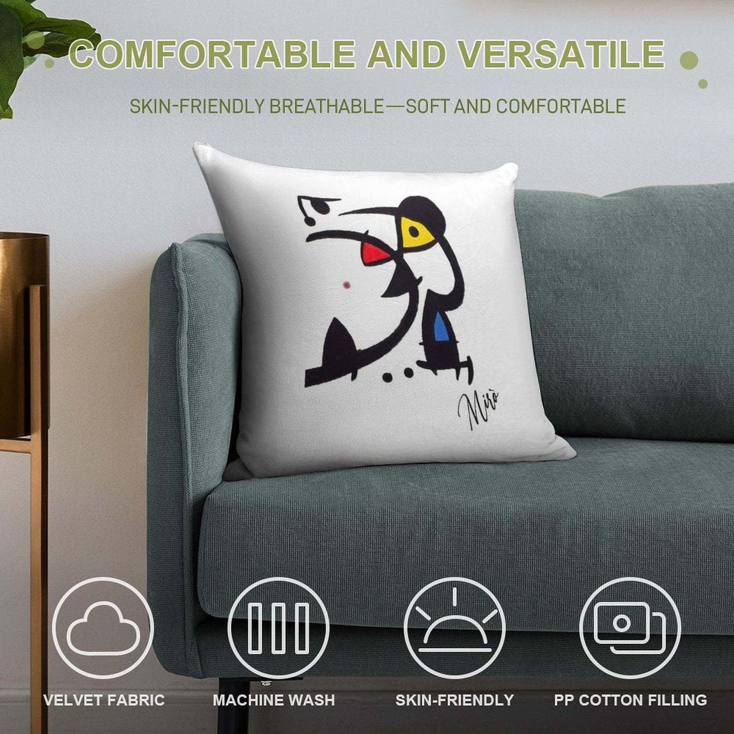 Mirò Soft Washable Throw Pillow