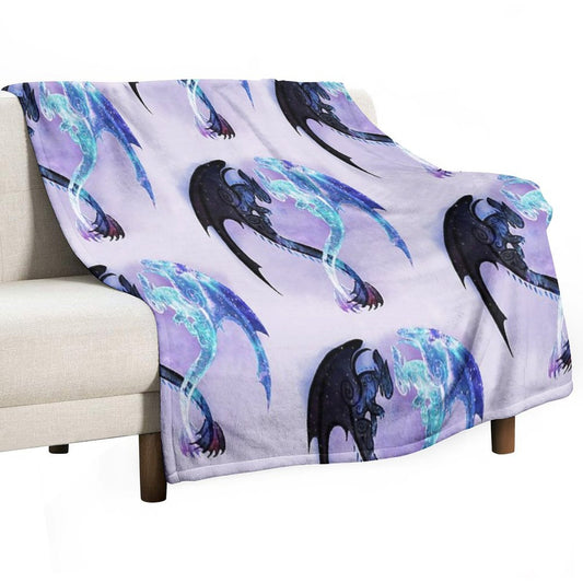 Dragon Heart Toothless And Light Fury Throw Blanket