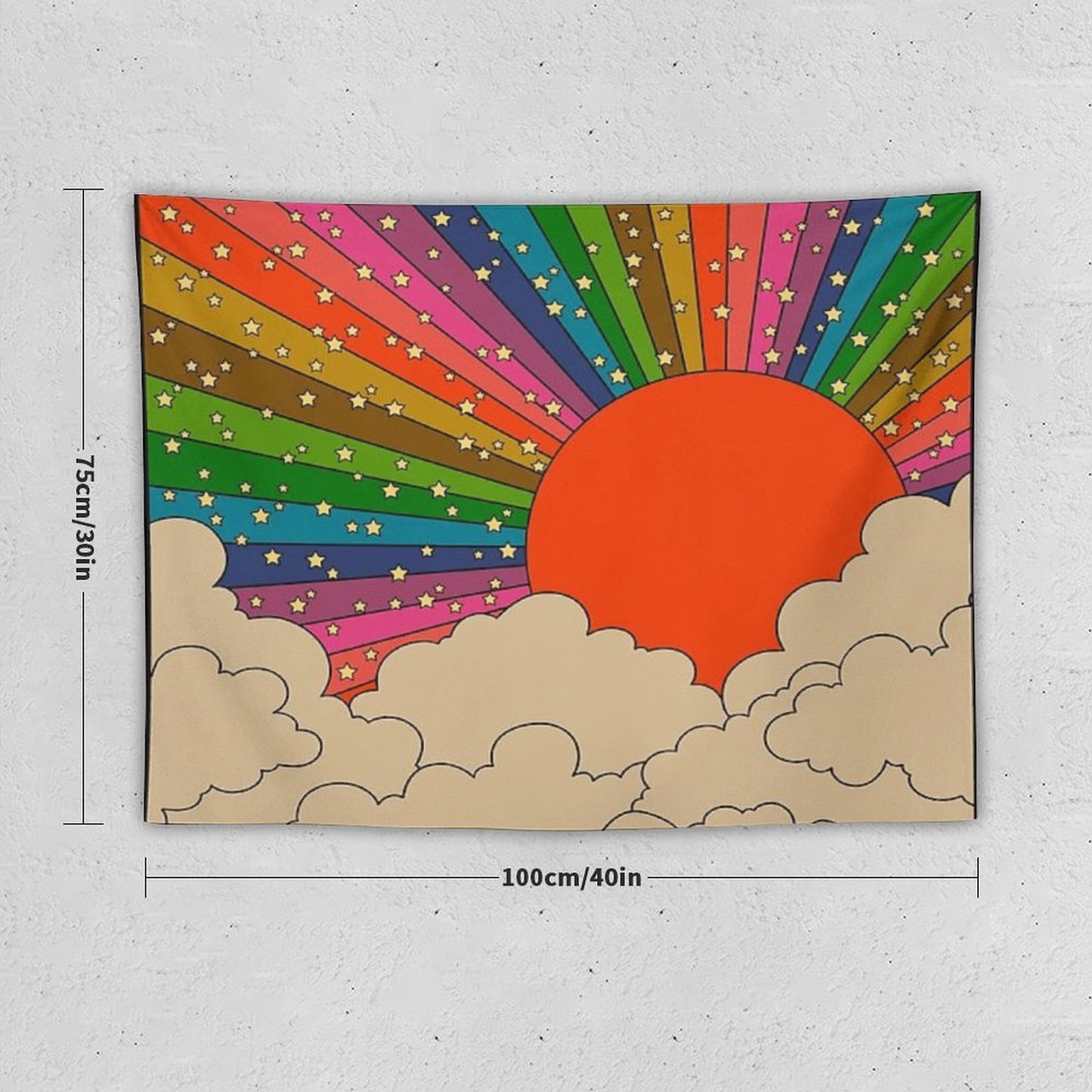 Rainbow 70s Sun Tapestry