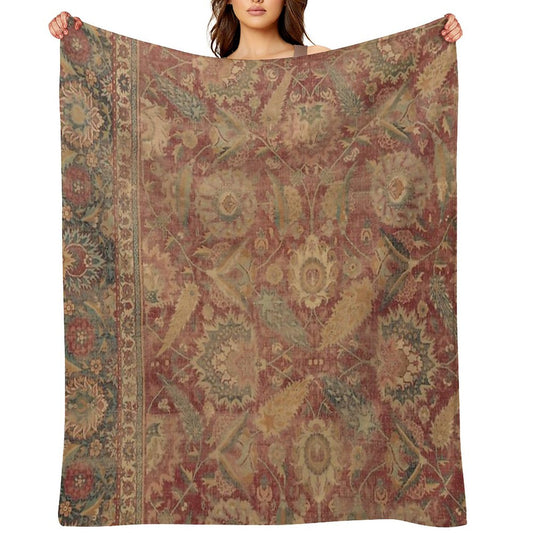 Antique Kilim Throw Blanket