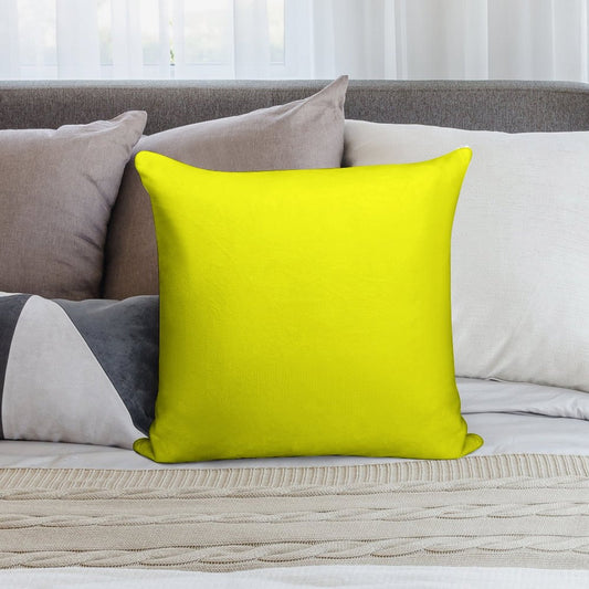 Neon Fluorescent Yellow  Yellowneon YellowFluro Yellow Soft Short Plush Fabric Throw Pillow