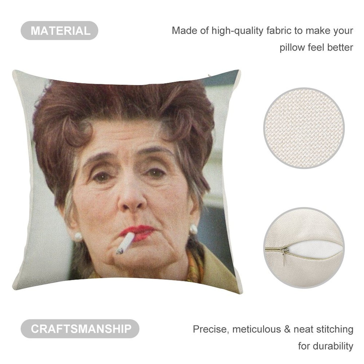 EASTENDERS LEGENDS- DOT COTTON Linen Throw Pillow Cover