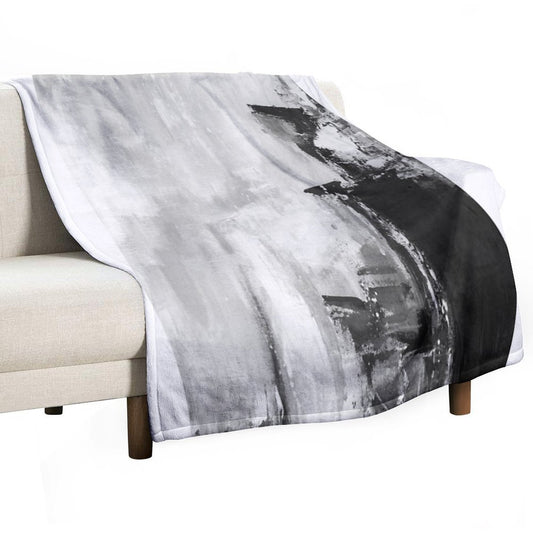 Gray Abstract Throw Blanket