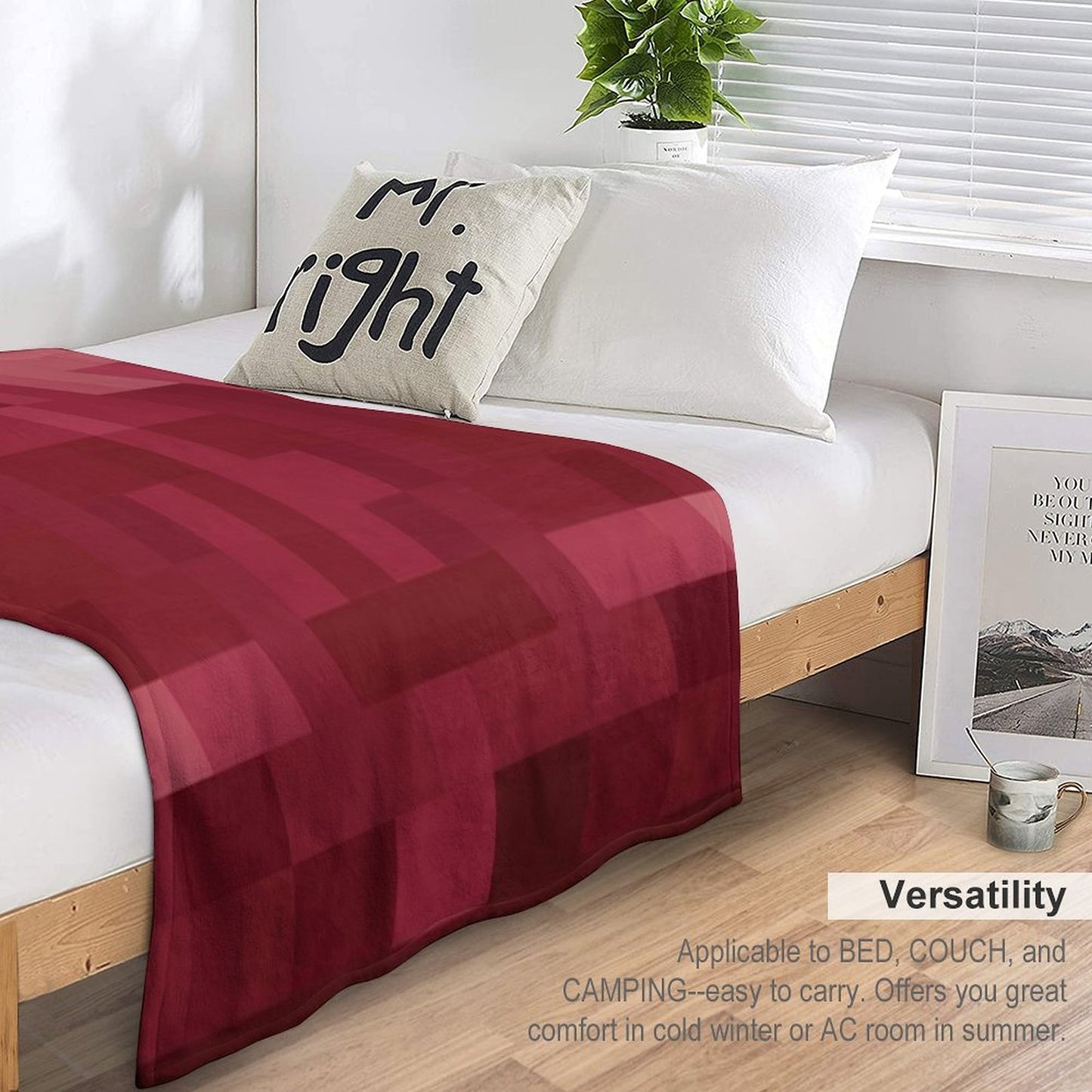 Red And White Pixel Design Throw Blanket