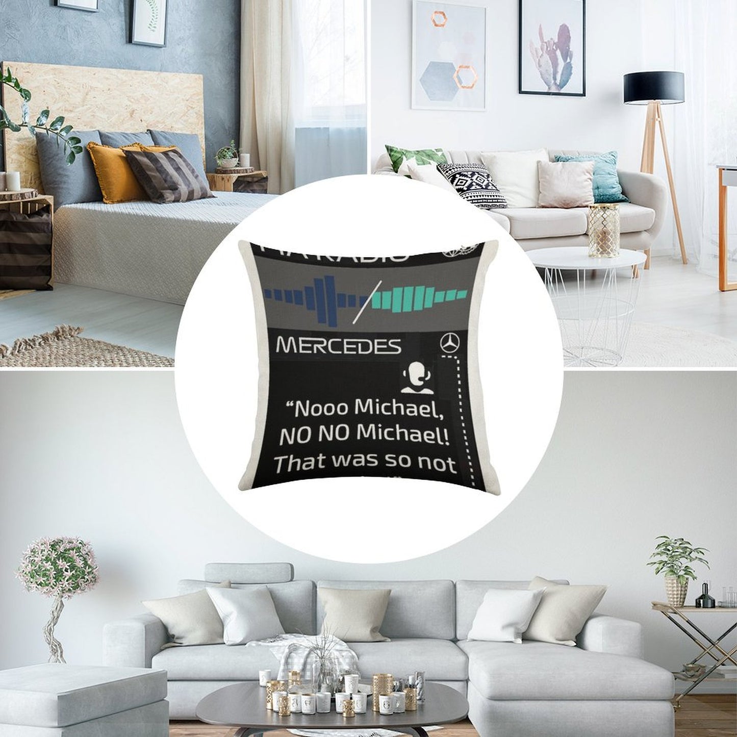 Toto Wolff Angry Team Radio Abu Dhabi 2021 Linen Throw Pillow Cover