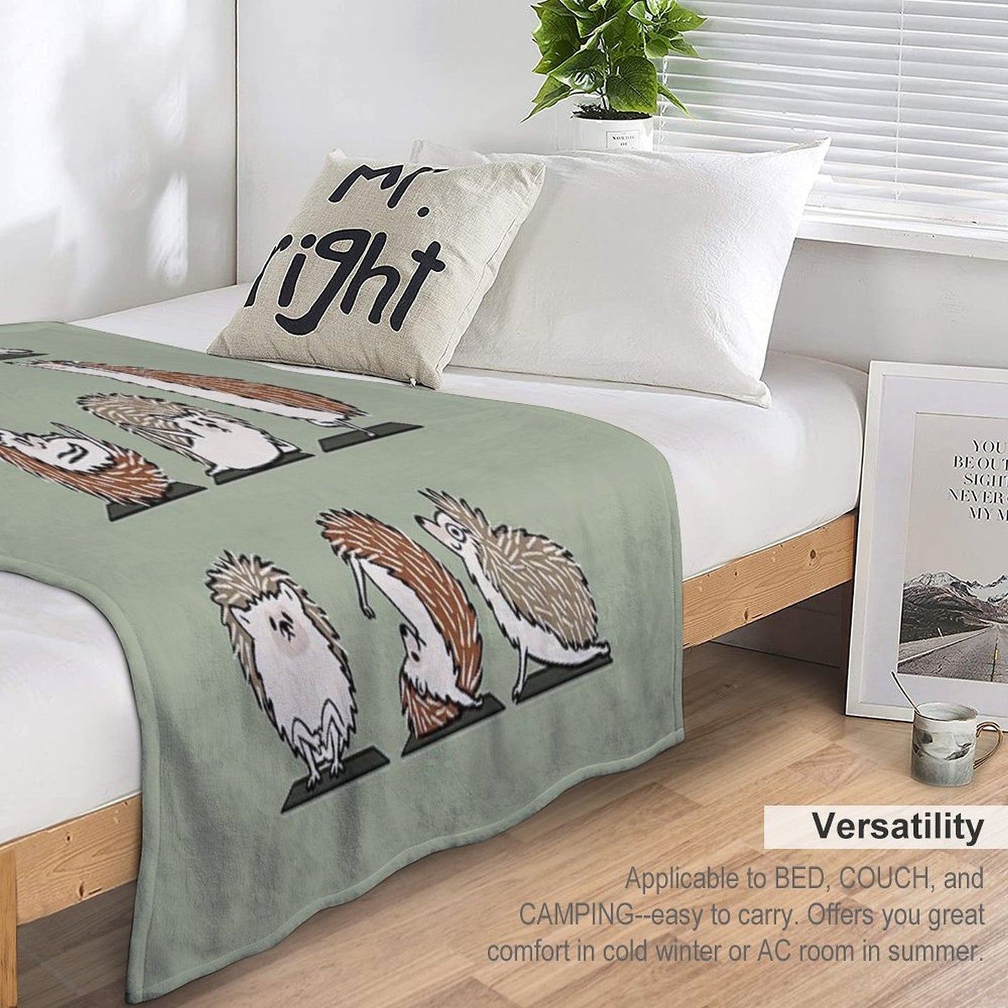 Hedgehog Yoga Throw Blanket