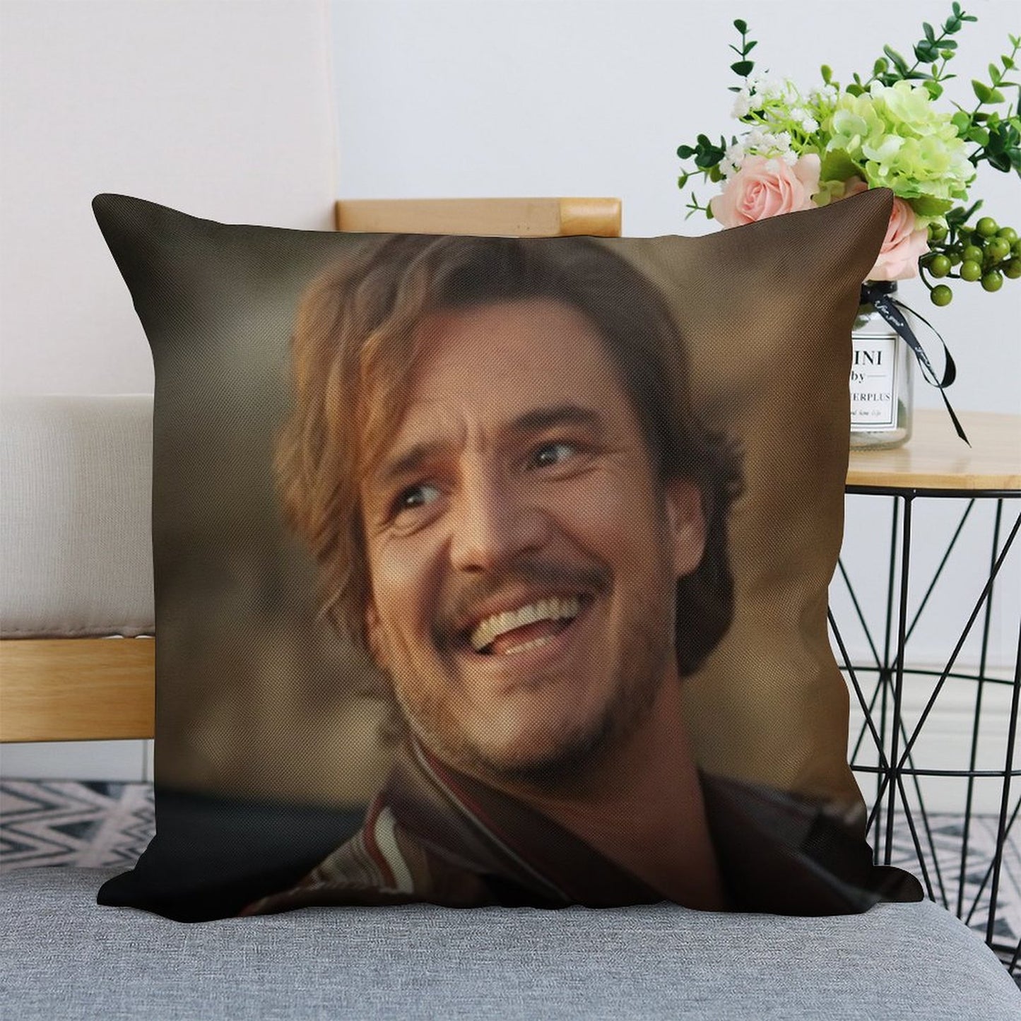 Unhinged Pedro Pascal Linen Throw Pillow Cover