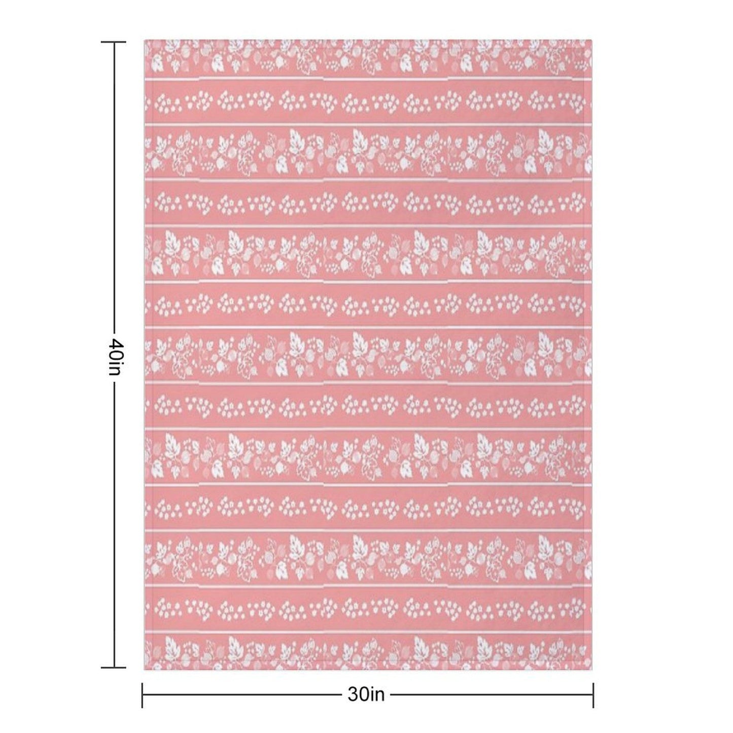 Midcentury Pink Gooseberry Berries And Leaves Vintage Dishes Throw Blanket