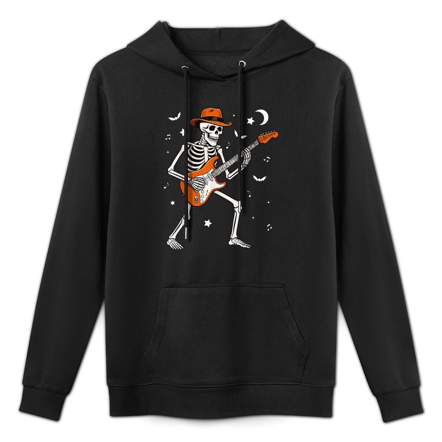 Skeleton Playing Guitar Guitarist Rock Halloween Skeleton Casual Wear Hoodie