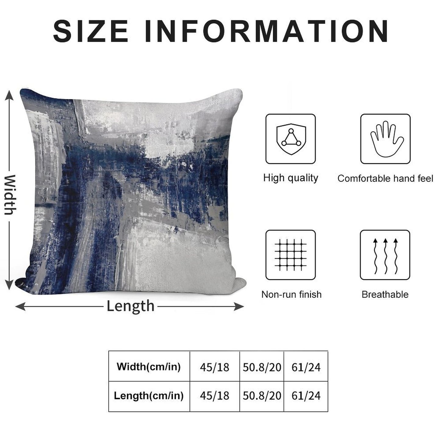 Blue Gray Abstract Soft Ultra-Soft Texture Throw Pillow