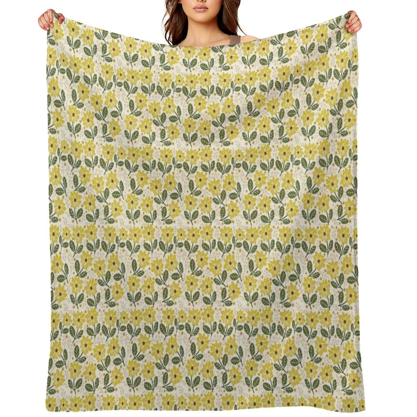 Golden Bloom Throw Blanket