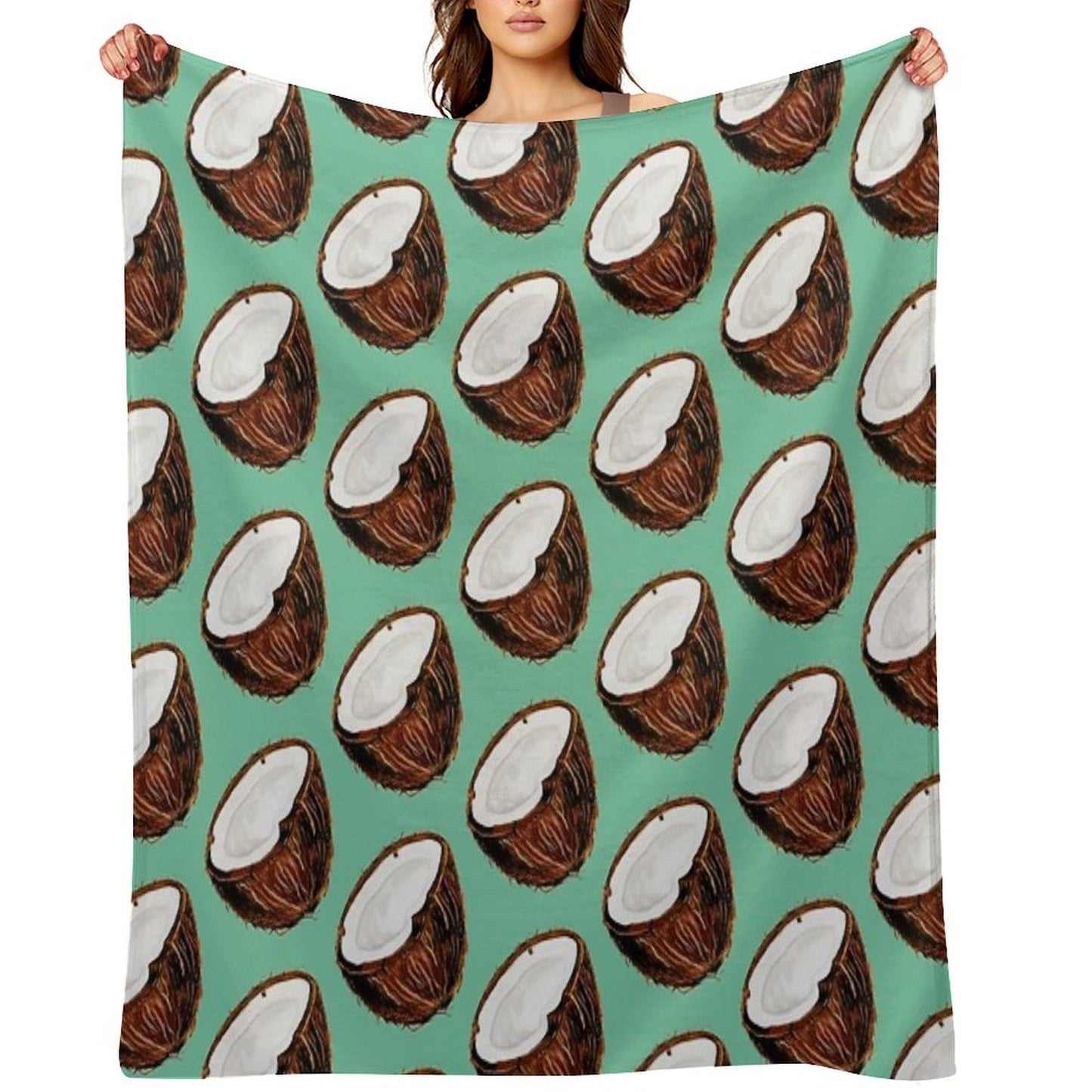 Coconut Pattern - Teal Throw Blanket