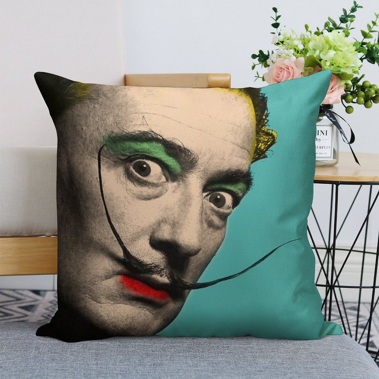 Salvador Dali Linen Throw Pillow Cover