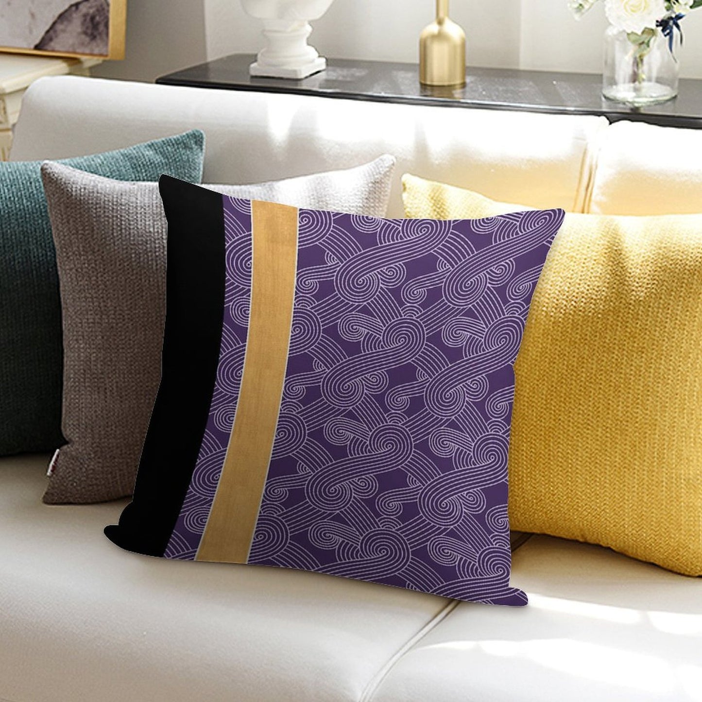 Quarian Swirls Soft Washable Throw Pillow