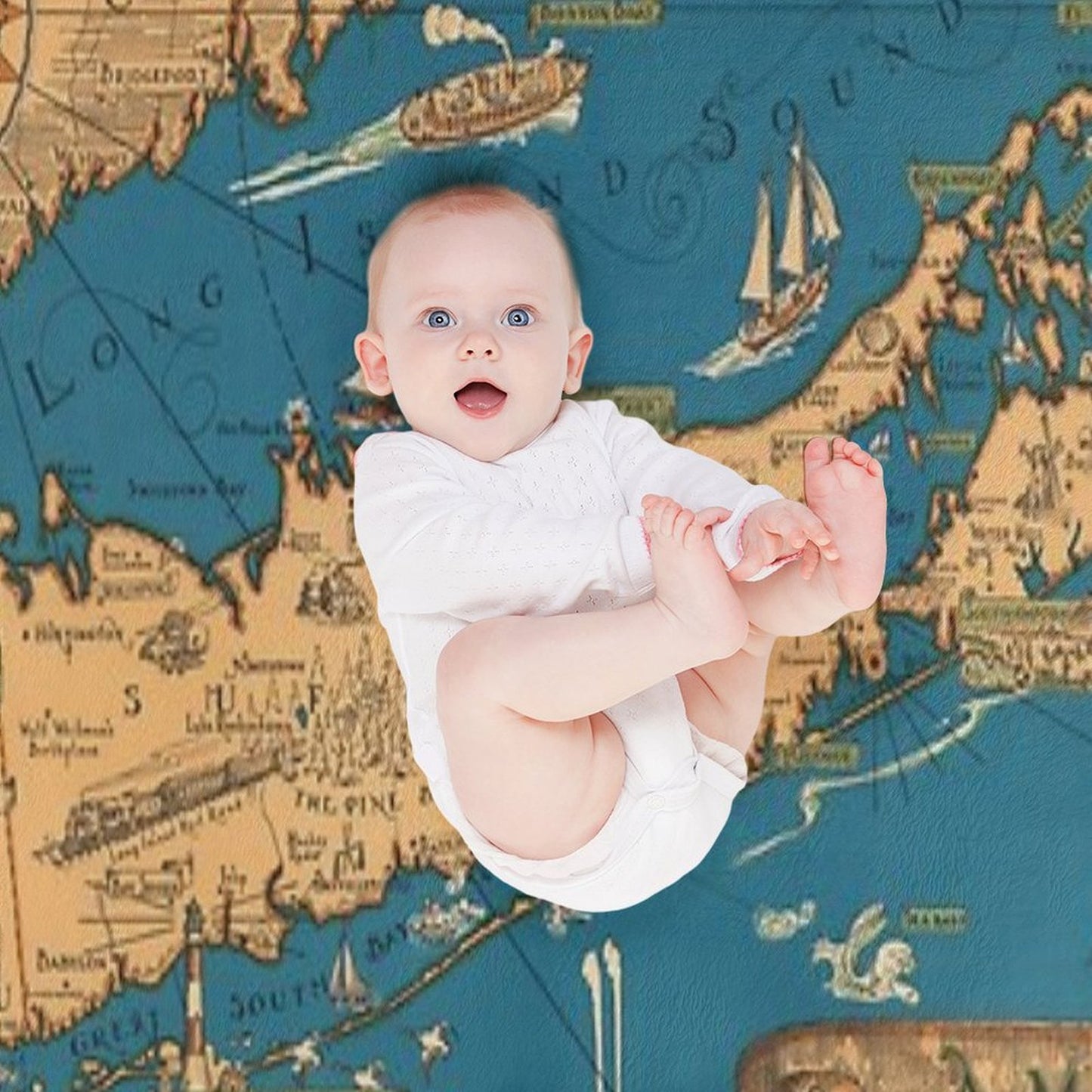 1953 Long Island Map - Special Gift Idea Throw Blanket