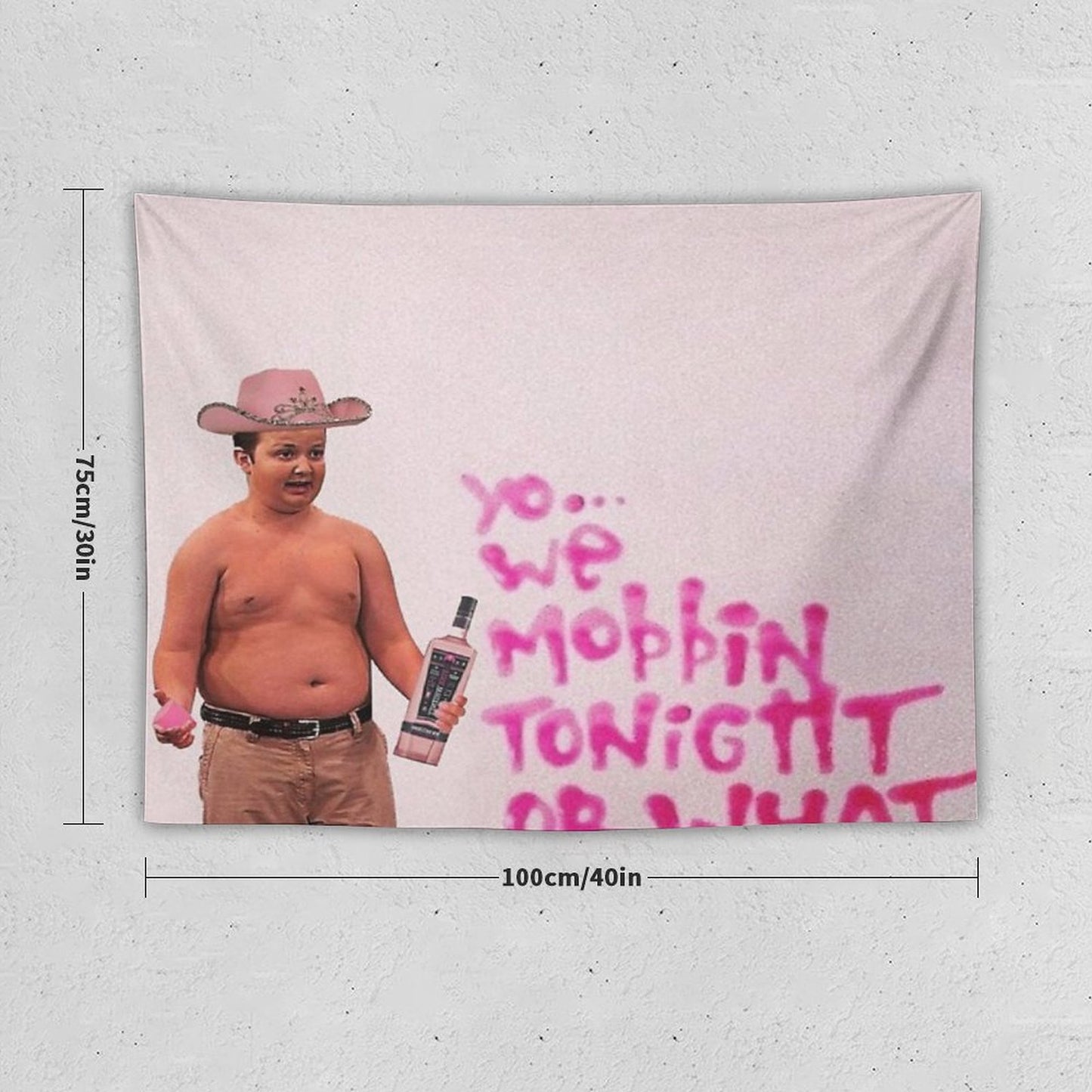 Gibby Pink Cowboy Hat Mobbin Or What Tapestry