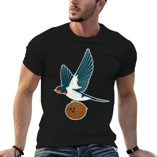 European Swallow Carrying A Coconut Holy Grail Premium T-Shirt