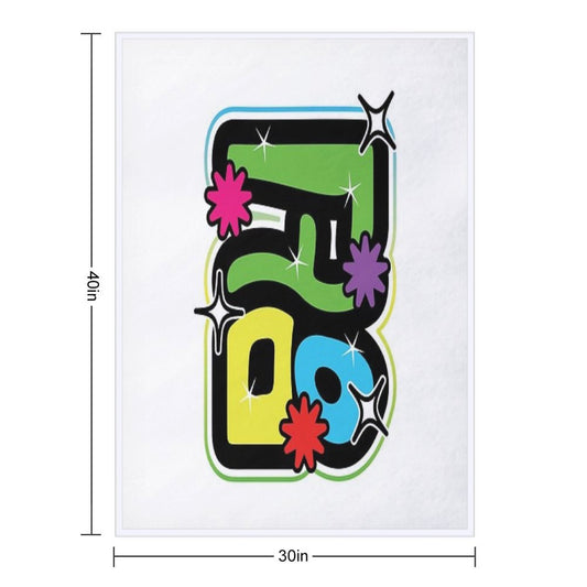 “Thank You” in Korean Hangul – Colorful & Playful Typography Throw Blanket