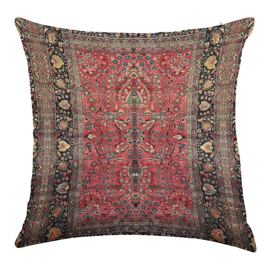 Antique Persian Red Rug Linen Throw Pillow Cover