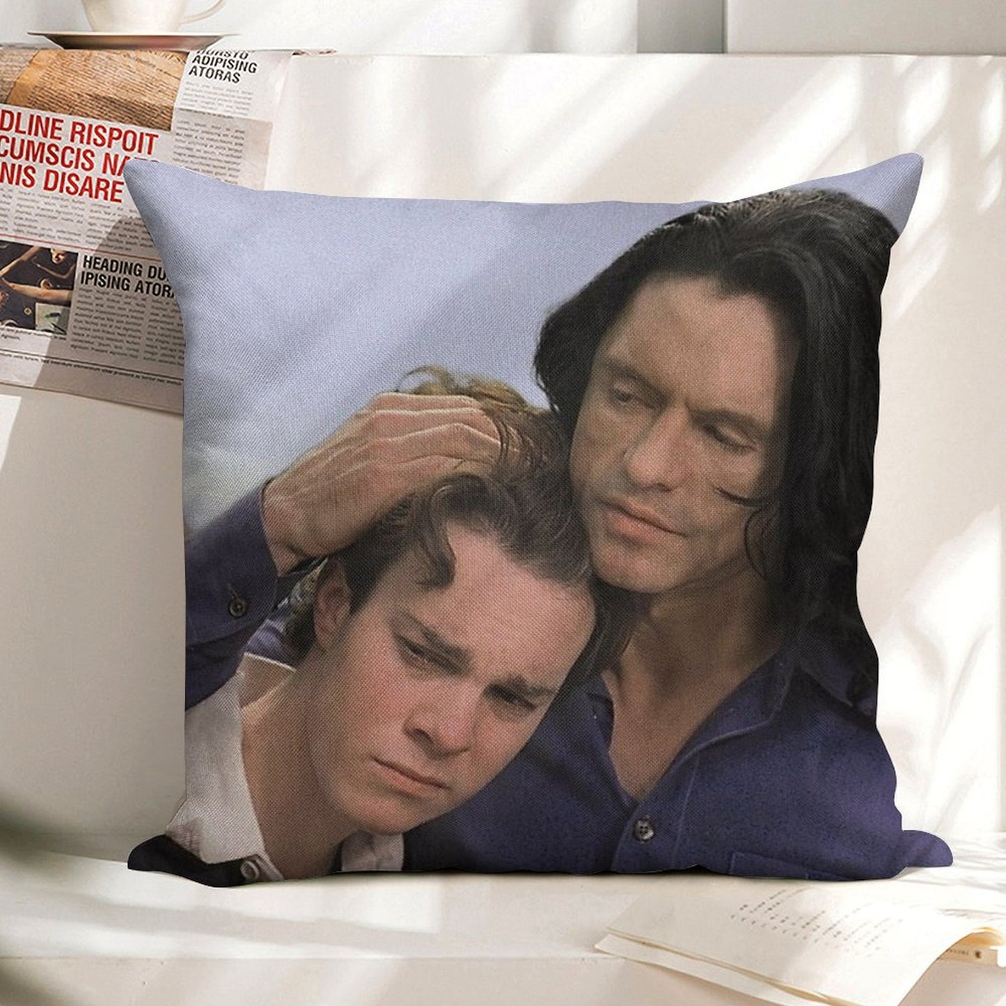 The Room Tommy Wiseau Linen Throw Pillow Cover
