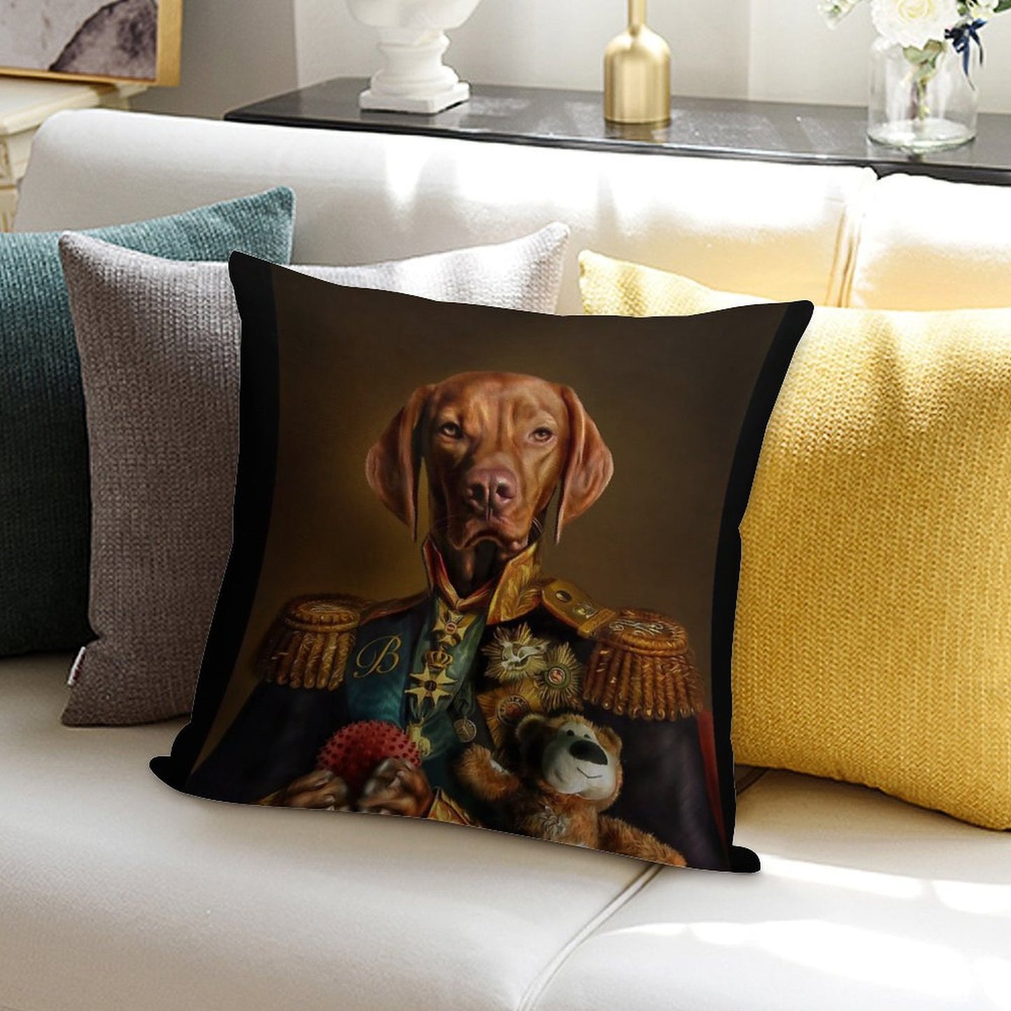 Bertie The Hungarian Vizsla - Dog Portrait Soft Style Accent Throw Pillow