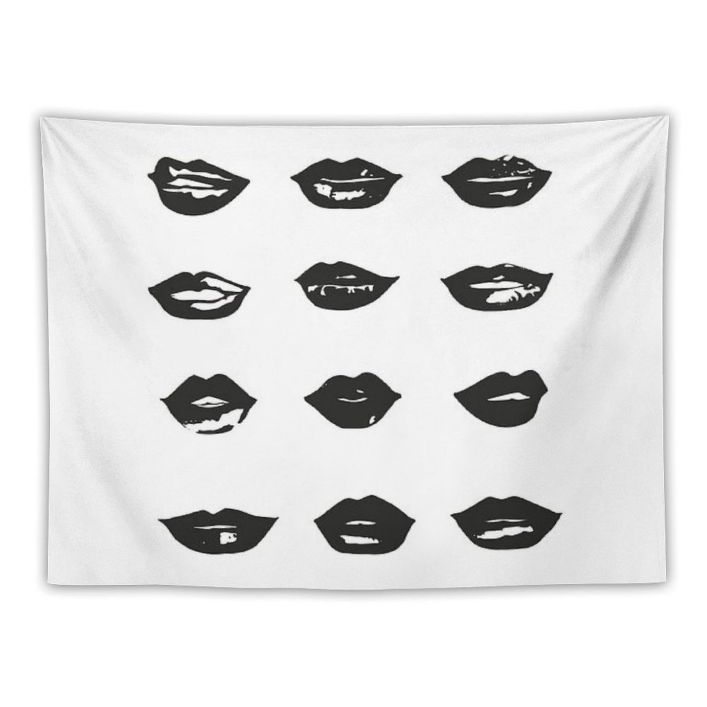 Kiss Kiss in Black And White Tapestry