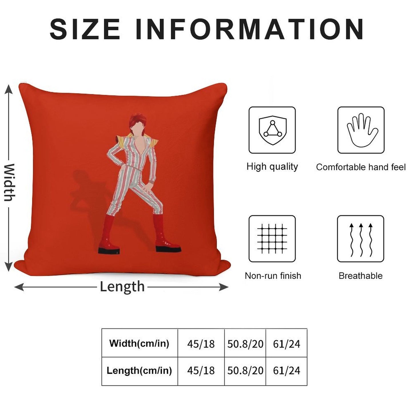 David Bowie - Ziggy Stardust Soft Fade-Resistant Throw Pillow