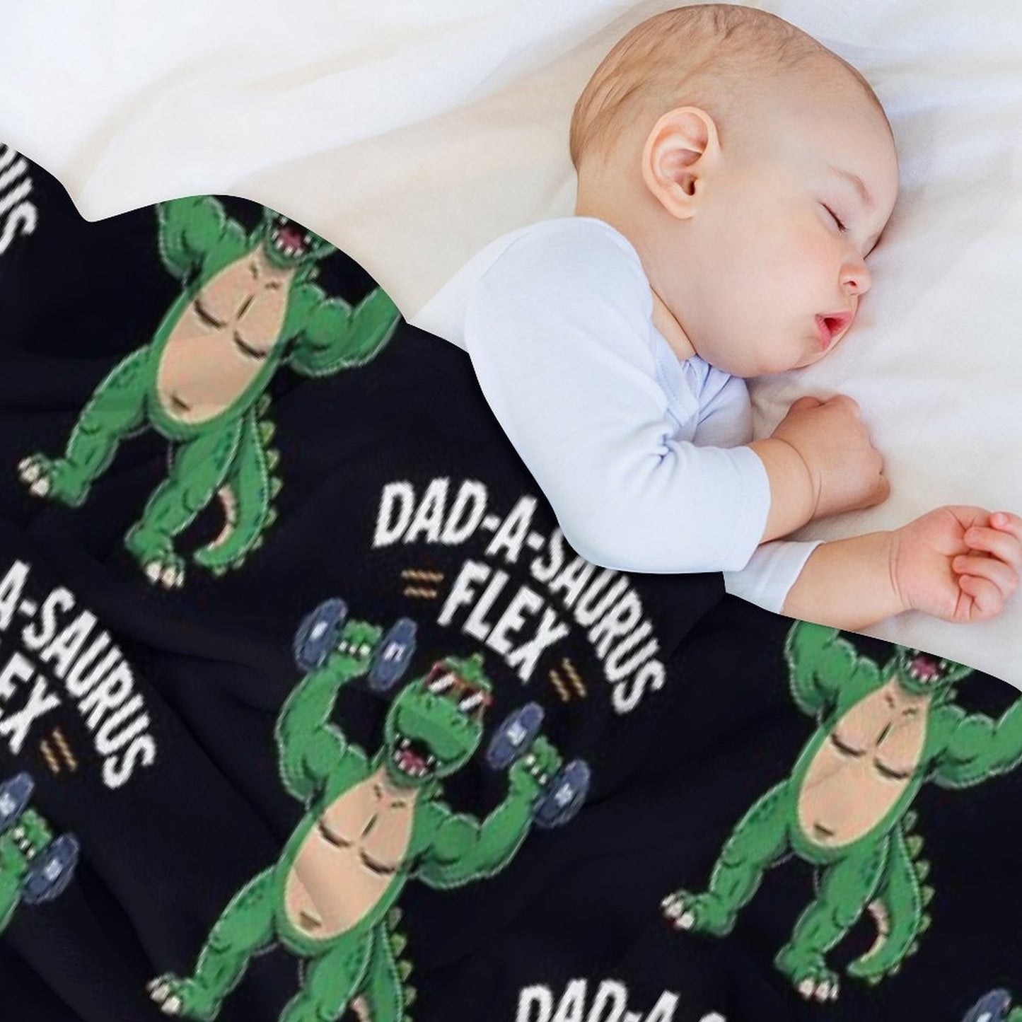 Dad-A-Saurus Flex Dino Dad Father's Day Throw Blanket