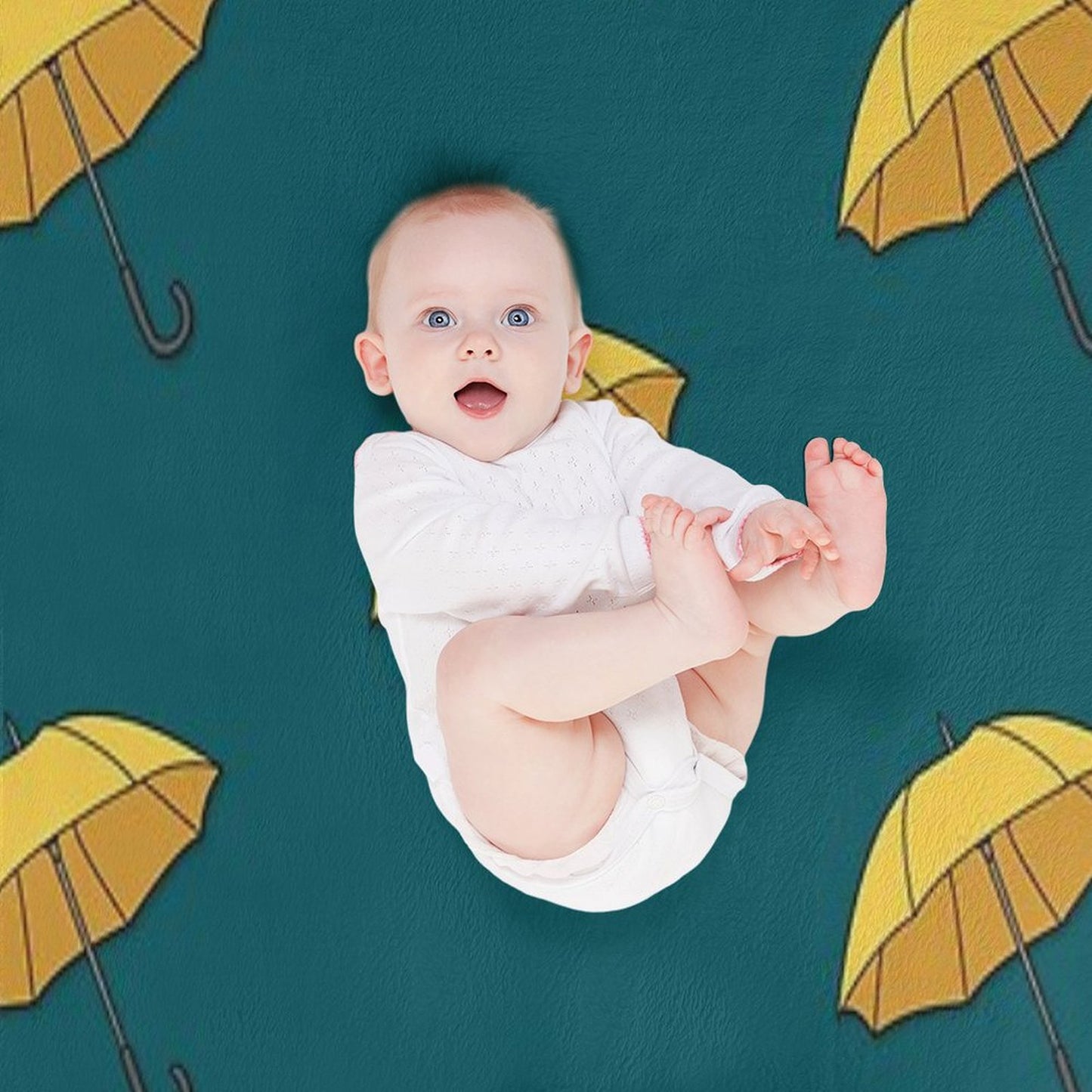 Yellow Umbrella Throw Blanket