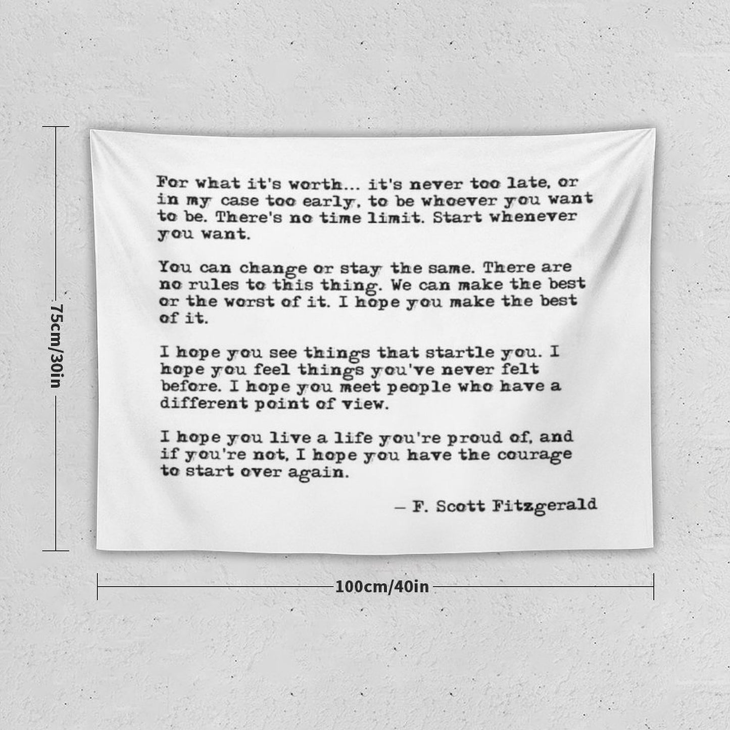 For What It's Worth - F Scott Fitzgerald Quote Tapestry