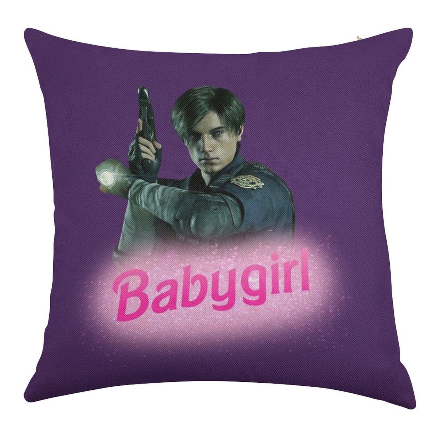 Leon Kennedy Babygirl Linen Throw Pillow Cover