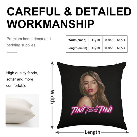 Tini Tini Tini Linen Throw Pillow Cover