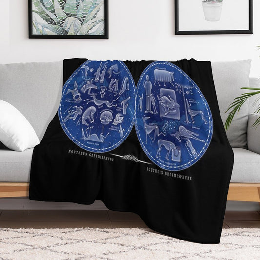 Map of The Greyt Constellations Throw Blanket