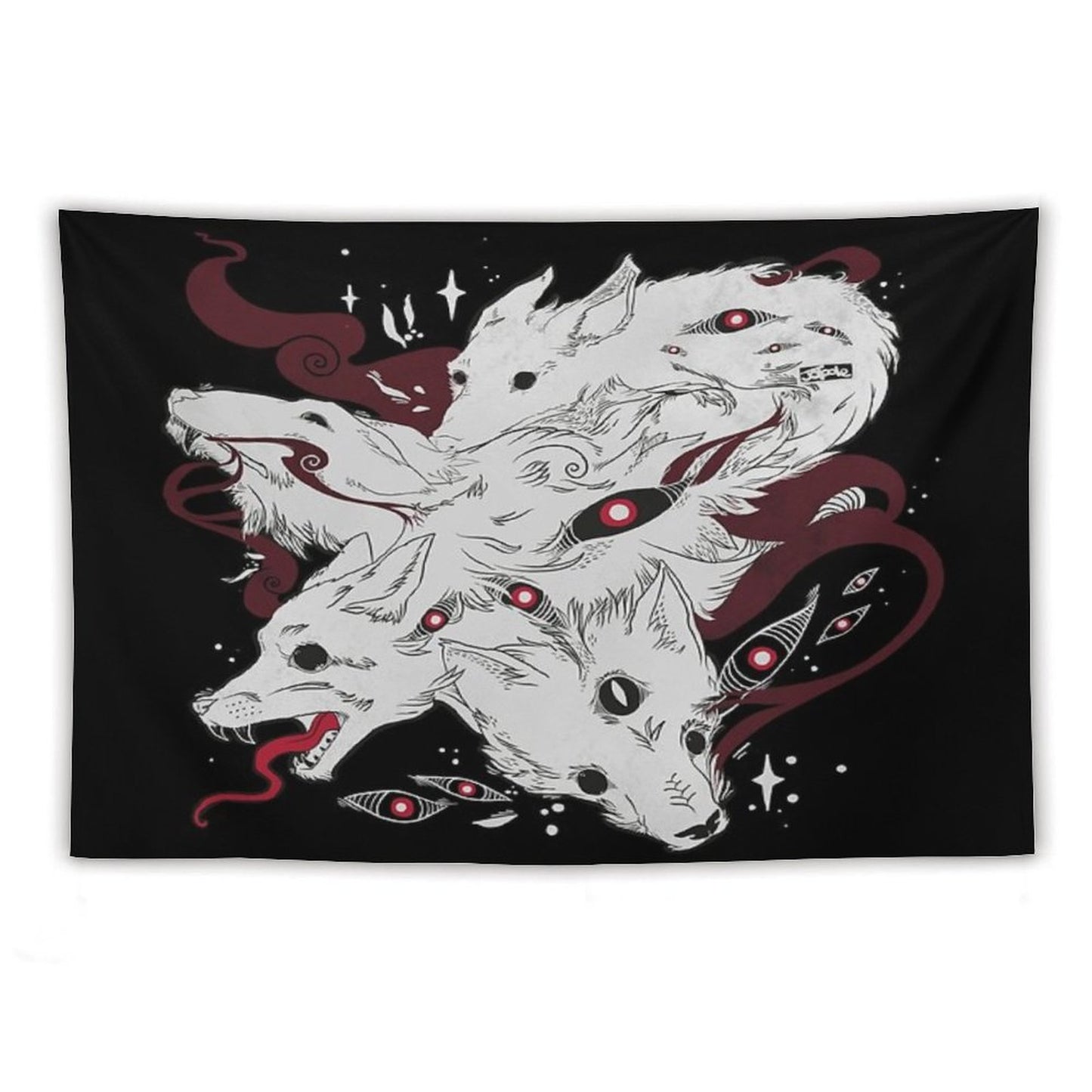 Wild Wolves With Many Eyes Tapestry