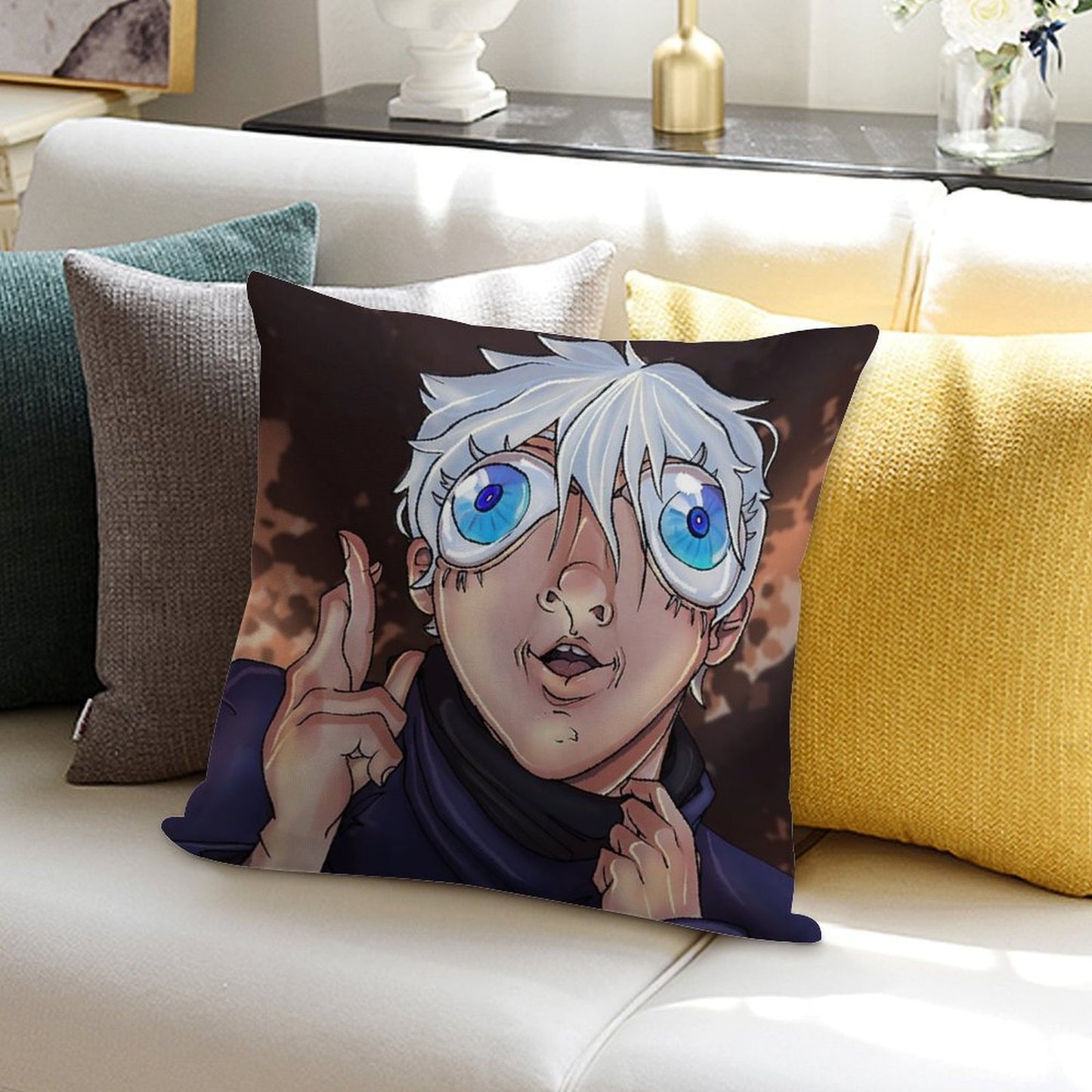 Bug Eyed Gojo Soft Durable Construction Throw Pillow