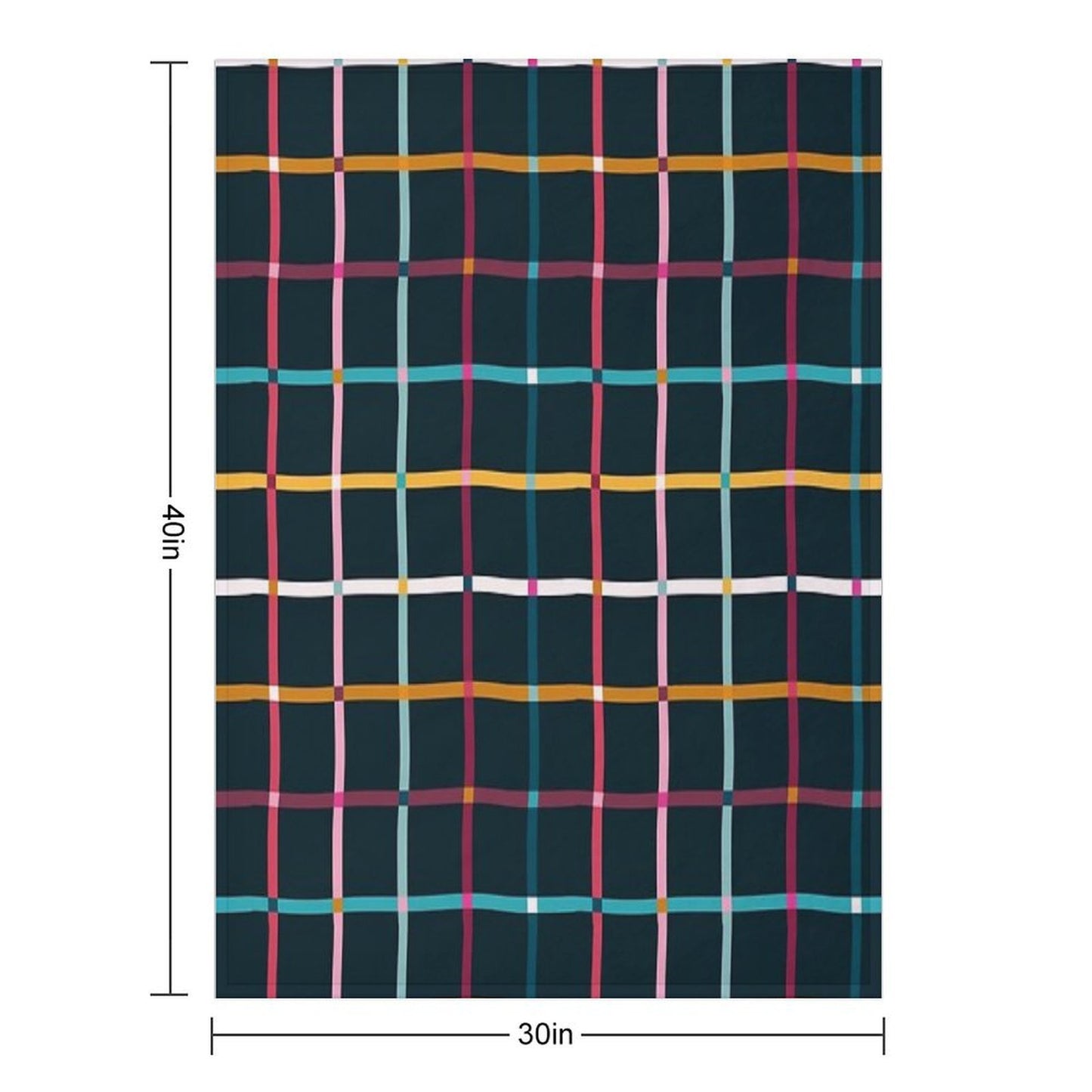 Hand Drawn Plaid Pattern Throw Blanket