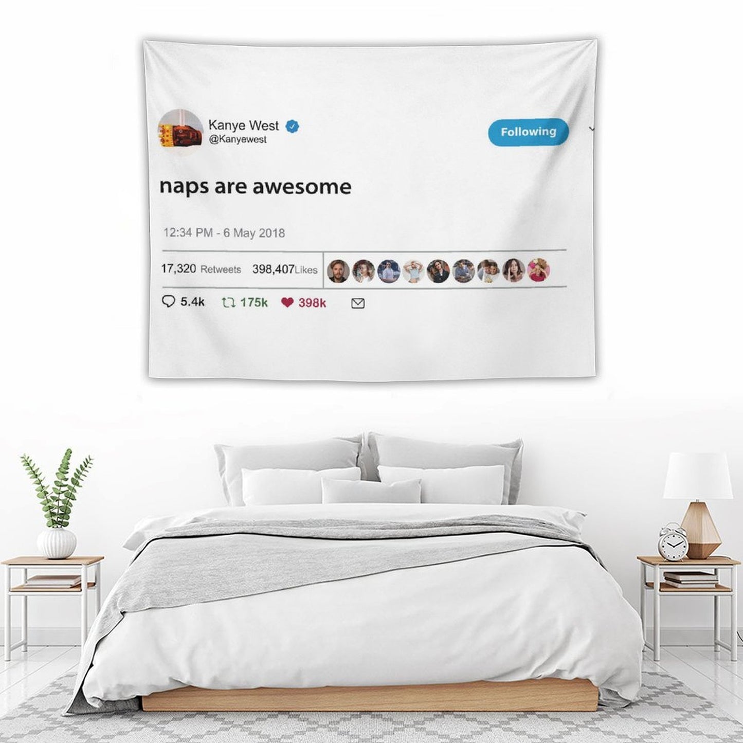 Kanye West Rapper Naps Are Awesome Tapestry