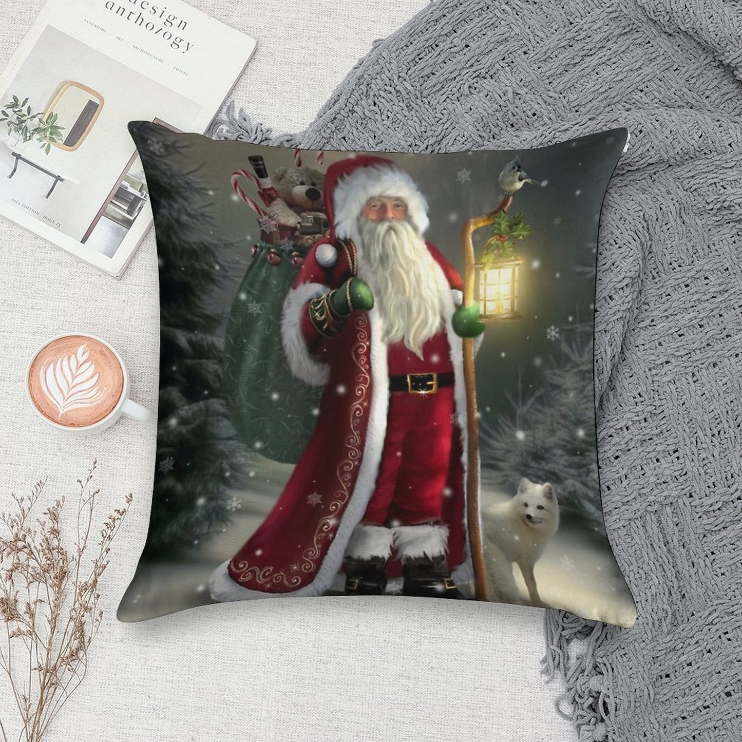 The Christmas Traveler Soft Anti-Pilling Throw Pillow