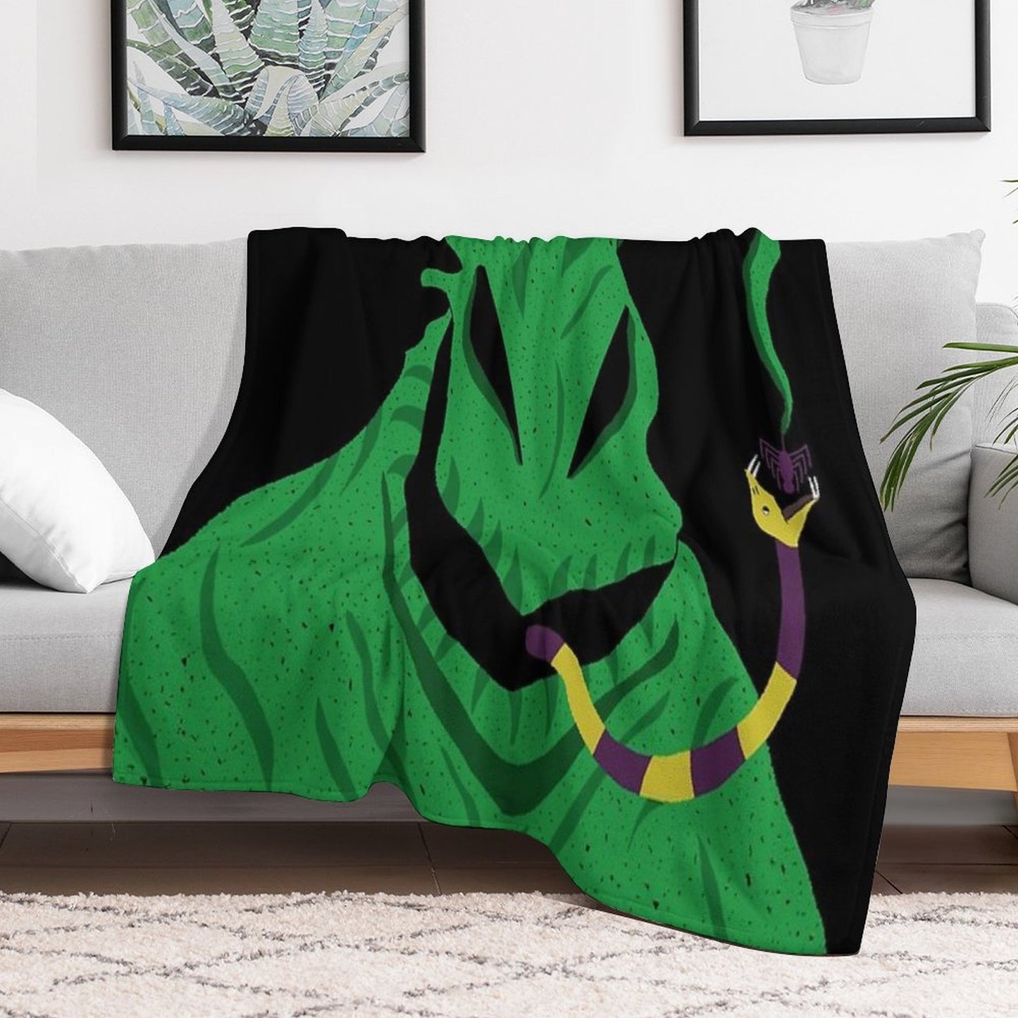 The Nightmare before Christmas Oogie Boogie Eatin A Spider Throw Blanket