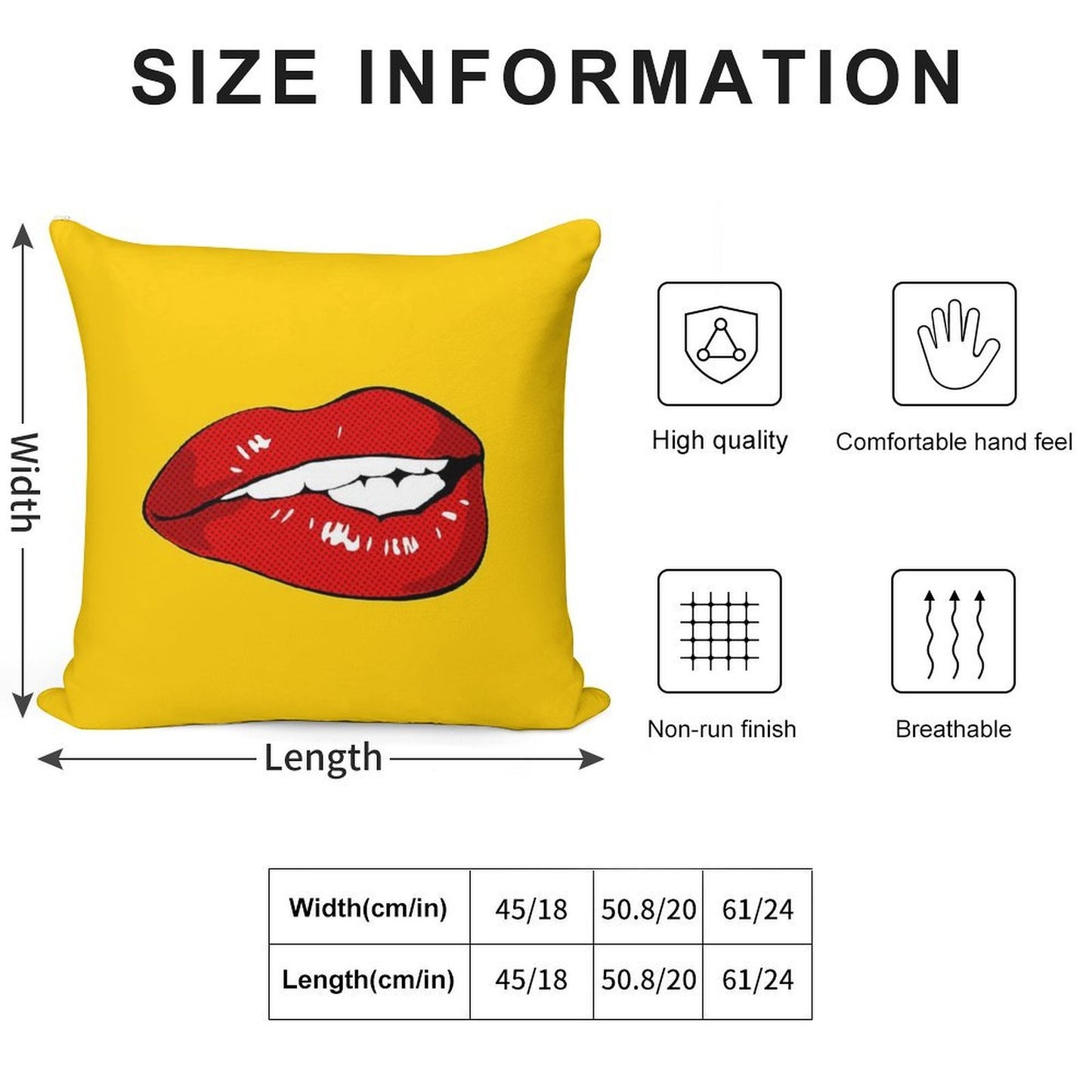 Sexy Biting Lips Throw Pillow Face Mask Soft Washable Throw Pillow