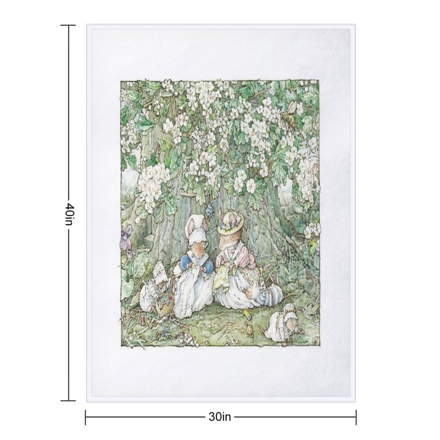Brambly Hedge - Hawthorn Blossom And Babies Throw Blanket