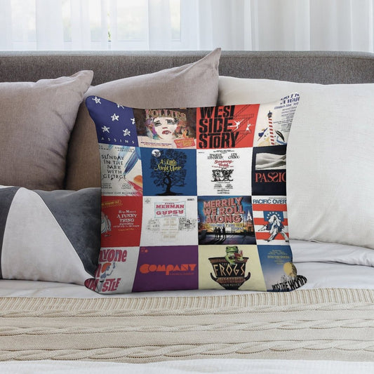 Sondheim Collage Soft Shrink-Resistant Throw Pillow