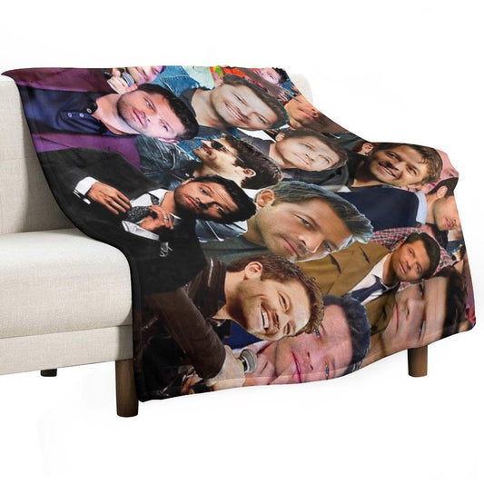 Misha Collins Photo Collage Throw Blanket