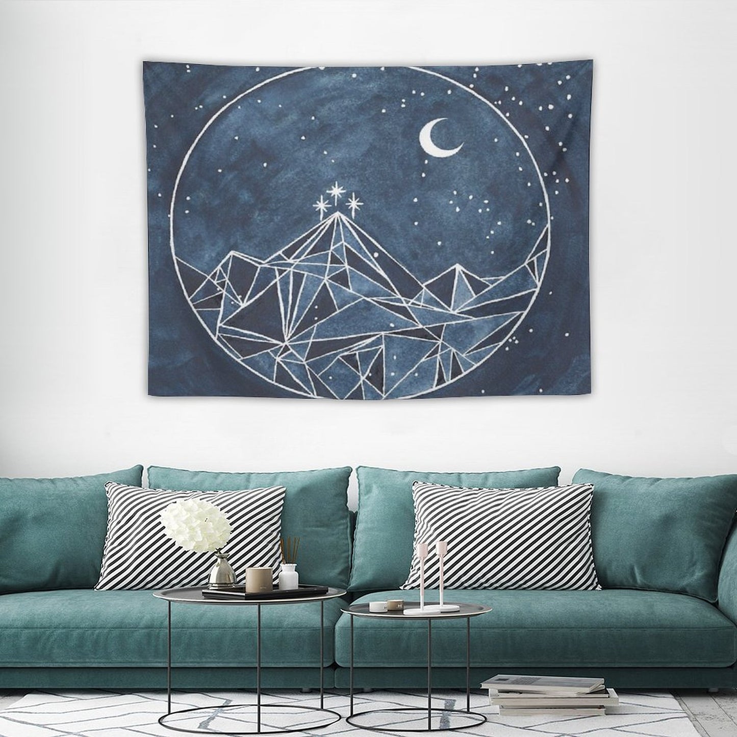 Night Court Moon And Stars Tapestry