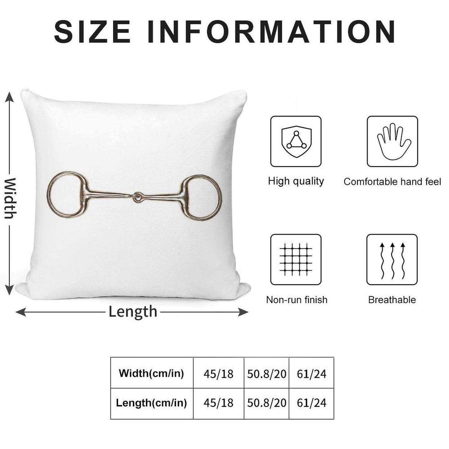 Snaffle Bit Soft Luxury Feel Throw Pillow