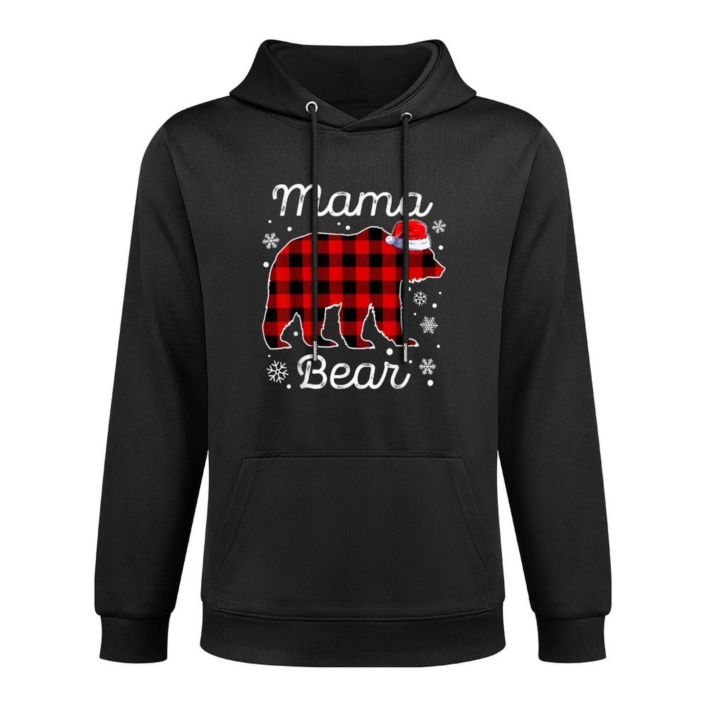 Mama Bear Christmas Pajamas Red Plaid Buffalo Family Machine Washable Hoodie